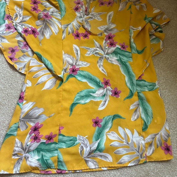 💙💙 3/12 BUNDLE DEAL Promesa Women’s Yellow 3/4 Sleeve Fitted Blouse - Picture 2 of 3